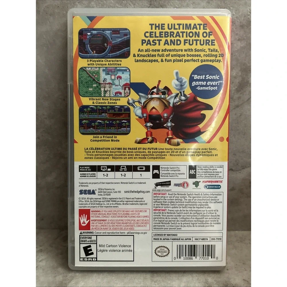 NSW Sonic Mania Nintendo Switch CIB